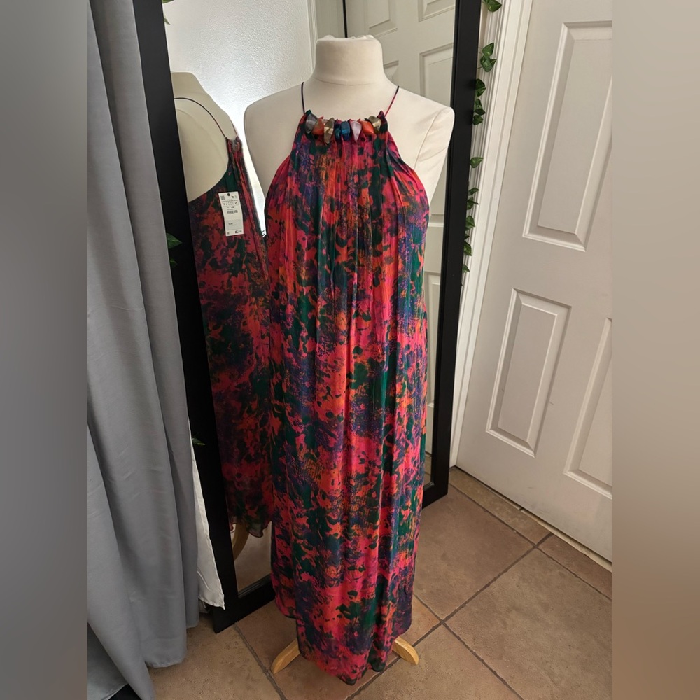 Zara red and Black Backless Dress